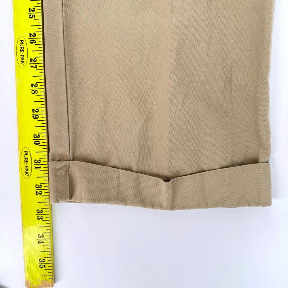 Polo Ralph Lauren Hammond Pants Mens 38x32 Tan Khaki Pleated Cuffed Hem Chinos - Picture 6 of 7